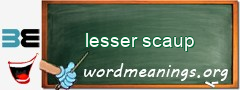 WordMeaning blackboard for lesser scaup